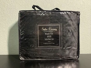 JC Penny's Satin Luxus Queen-Size Satin Bettwäsche Luxusbett 4 Stck. (Brandneu)! - Bild 1 von 5