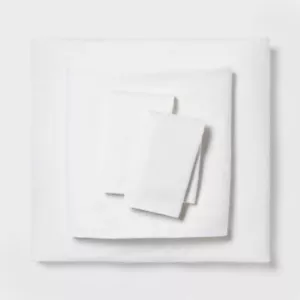 Set lenzuola in raso misto cotone queen bianco - Room Essentials - Foto 1 di 4