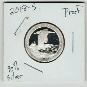 Block Island National Wildlife Refuge 2018 S Quarter Dollar 90% SILVER Proof ST - Bild 1 von 3