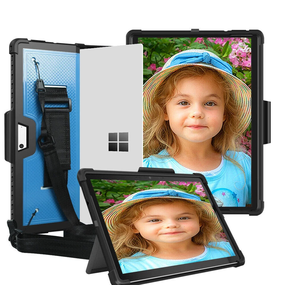 For Microsoft Surface Pro 10 9 8 7+ 7 6 5 4 Go 4 3 2 Tablet Case With Hand Strap - Image 1 of 1