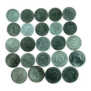 Third Reich Coins Lot of 24 Coins 1 5 10 Pfennig 1940-1944 Germany 03745 - Picture 1 of 3