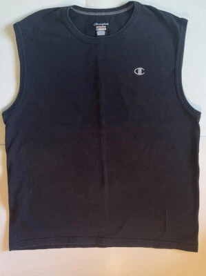 Camiseta Champion Jersey Musculosa Sin Mangas Cuello Redondo Negra XL Foto 1 de 4