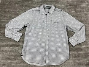 Sean John Shirt Mens 2XL White Geometric Button Up Cotton Longsleeve Pockets - Picture 1 of 13