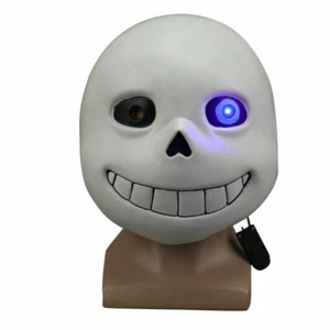 Luminous Undertale Sans Mask Sans Papyrus LED Mask Cosplay Halloween Latex Props - Picture 1 of 12