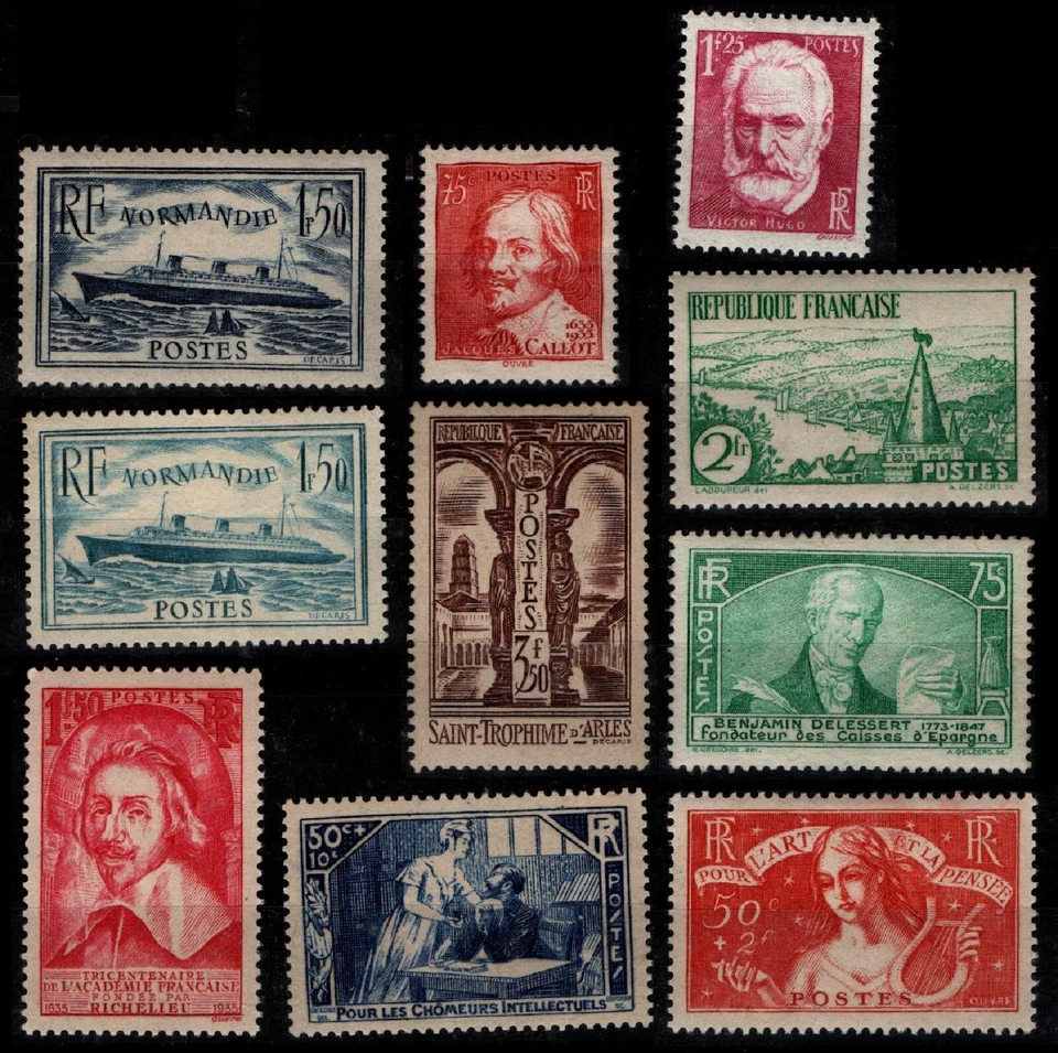 L'ANNÉE 1935 complète, Neufs * = Cote 294 € / Lot Timbres France 299 à 308 - Photo 1/1