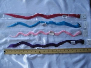 Lot of *4* Clip On w/Comb HAIR 18-20" PURPLE RED TEAL PINK! NEW! Fun Colors! - Picture 1 of 5