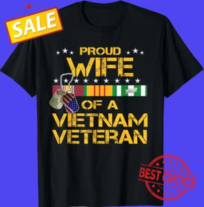 Camiseta Orgullosa Esposa de Vietnam Veterano Bandera de Estados Unidos - Imagen 1 de 3