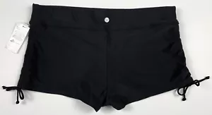 Livi Active Drawstring Swim Short Ruched Sides Womens 20 New Black Lane Bryant - Picture 1 of 12