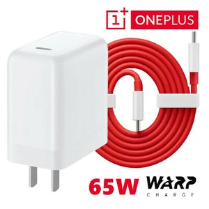 New 65W Warp Charger w/ Type-C Cable For OnePlus 9Pro Nord 7T 8TPro Charger US - Picture 1 of 6