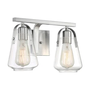 Nuvo Lighting Skybridge 2 Light Vanity, Clear Glass, Brushed Nickel - 60-7112 - Picture 1 of 1