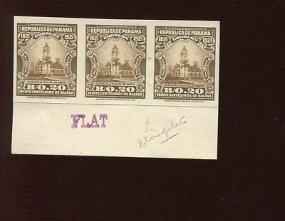 Panamá 229 Centenario de la Independencia India Placa Prueba en Tarjeta Tira de 3 Estampillas Foto 1 de 2