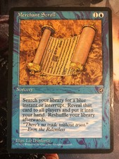 1x Merchant Scroll Homelands Misprint Dark Back LP MTG Magic Gathering x1 MKE