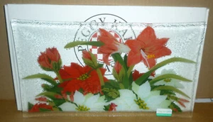 Peggy Karr Glass 14” WINTER GARDEN Tray Signed 2002 - Picture 1 of 5