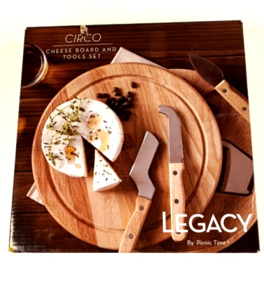 CIRCO Cheese Board & 4pcs Tools Set Legacy by Picnic Times Swivel-Open Circular - Image 1 of 4