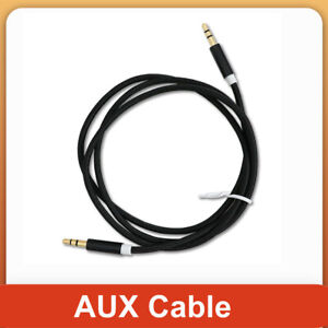 Black AUX Audio Cable Nylon Braided 3.5mm Metal Jack Stereo for Phone/Car PC