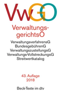VwGO Verwaltungsgerichtsordnung Verwaltungsverfahrensgesetz 43. Auflage - Imagen 1 de 1
