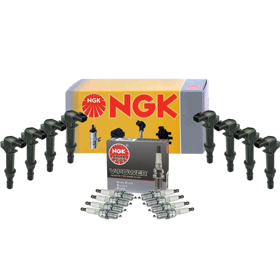 Kit de 8 bobinas de encendido y 8 bujías de alimentación V NGK para Dodge Dakota 4,7 V8 00-01 Foto 1 de 1