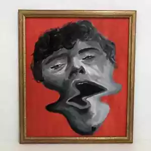 Vinntage Abstract Portrait Surrealist Mans Head Oil Painting by Unknown Artist - Picture 1 of 8