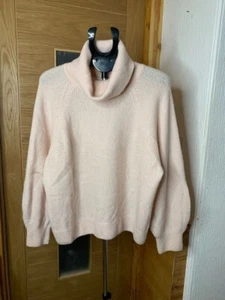 & Other Stories Light Pink Turtle Neck Wool Blend Boxy Jumper (Size Medium) - Picture 1 of 13