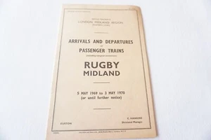 1969 Rugby Midland Trip Notice Working Timetable London Midland Region Arrivals - Picture 1 of 5