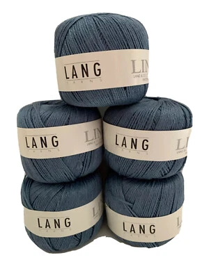  Lang Yarns Lino 100% Linen Switzerland 50 g/115m  color 3232 blue 5 cakes  - Image 1 of 4