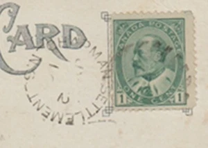Chapman Settlement Nova Scotia Split Ring Cancel Cumberland County on a Postcard - Picture 1 of 3