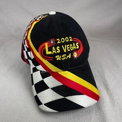 2002 Las Vegas USA Hat Men OS Black Strapback Cap Mega Cap Embroidered - Image 1 of 4
