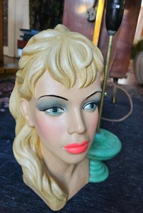 Tretchikoff chalkware lady head lamp light vintage retro mid century 60s 70s MCM - Picture 1 of 6