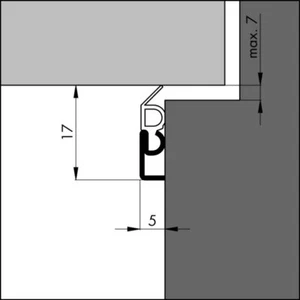 Ellen Abdichtungsschiene Elro mit weich PVC-Lippe Aluminium silber 17x2300 mm - Bild 1 von 2