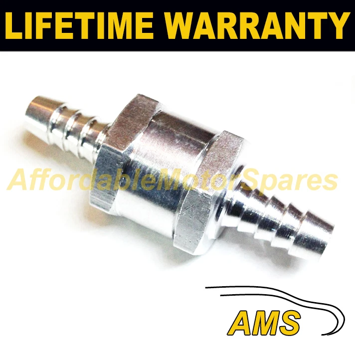AMS 8MM 5/16" ONE WAY ALUMINIUM NON RETURN CHECK VALVE PETROL DIESEL OIL WATER