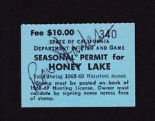 State Revenue California 1968-69 Honey Lake Duck Hunting Stamp RARE VF Used