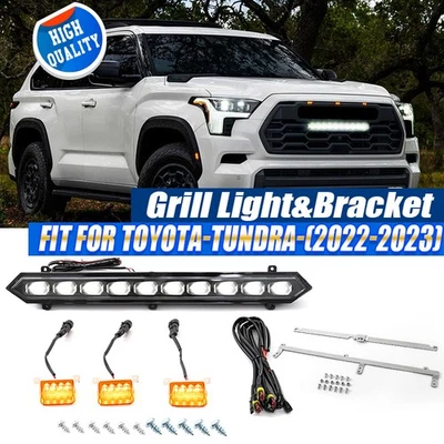 For Toyota Tundra For PRO 2022 2023-2025 GRILLE LIGHTS LED BAR & 3 Amber Set US - Imagem 1 de 4