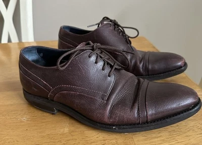 Sapatos de couro marrom Ermenegildo Zegna Goodyear construção tamanho 10.5 LEIA - Imagem 1 de 4