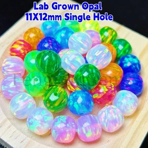 11x12mm 1pc Barrel Shaped Beads for Bracelet Lab Opal Barrel Charms for Jewelry - Picture 1 of 27