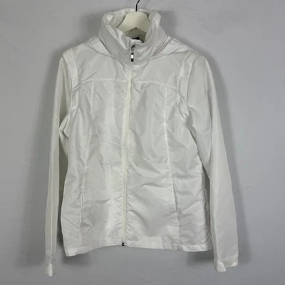 Izod Golf Convertible White Jacket Vest Womens Size Medium Stow away Hood Tennis - Image 1 of 4