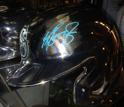 Ken Griffey Jr. Casco de bateo Tristar tamaño completo firmado cromo Marineros Foto 1 de 4