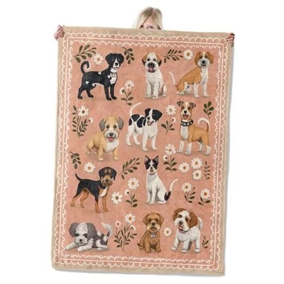 Linda manta amante del perro 50x60 pulgadas, cachorro vintage dibujado a mano 50x60 pulgadas perro 02 Foto 1 de 4