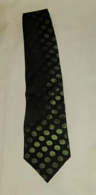 NUEVO CON ETIQUETAS $115 GIORGIO ARMANI Negro con Corbata Grande (Verde) Patrón de Puntos 4 x 58 Foto 1 de 4