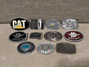 11x Men's Oversized Belt Buckles: Caterpillar CAT, Ducati, Jack Daniels Lot USA - Picture 1 of 23