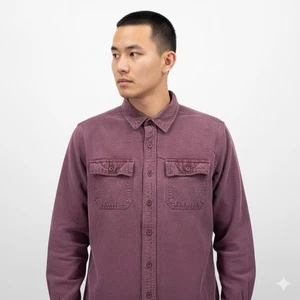 Camisa de franela gamuza L.L.Bean para hombre grande alta 187924 granate ajuste tradicional - Imagen 1 de 7