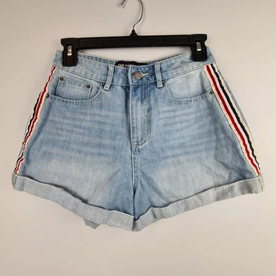 The Fifth Label Offshore Short In Washed Blue Denim Size S Stripe Red White Blue - Image 1 of 4