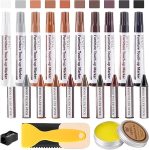 DEWEL Wood Markers Furniture Repair Kit, 10 Color Furniture Markers Touch up ... - Picture 1 of 12