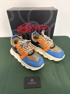 Versace Chain Reaction talla 41 (US 9) naranja blanco azul venta al por menor $995 - Imagen 1 de 20