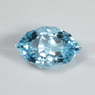 12.85 ct TOP LUSTROUS BRILLIANT MARQUISE CUT NATURAL SKY TOPAZ  See Vdo N1 - Image 1 of 2