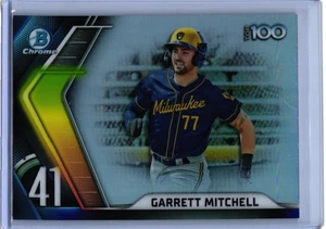 2022 Bowman Chrome #BTP-41 Garrett Mitchell Scouts Top 100 Milwaukee Brewers - Picture 1 of 2