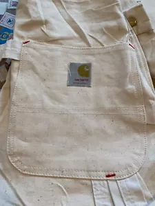 1970s Vintage CARHARTT White Painter Workwear Carpenter Cargo Overalls Workwear - Picture 1 of 10