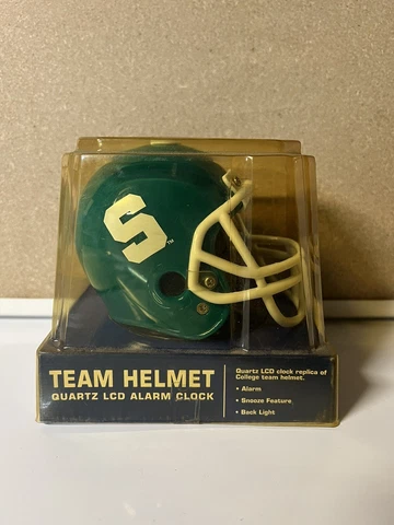 NCAA Michigan ST. Spartans Team Helmet Sports Clock Quartz LCD Alarm Clock Cover