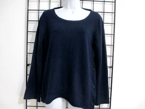 J. CREW 🌸 SMALL ==MAGLIONE GIROCOLLO BLU NAVY / CASHMERE / - Foto 1 di 7