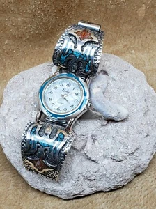 Uhr (MW18) Navajo Turquoise & Coral Chip Eagle - Bild 1 von 4