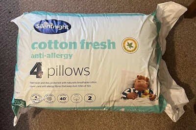 Pack de 4 almohadas Silentnight soporte medio nuevas sin abrir PVP £80 Foto 1 de 2
